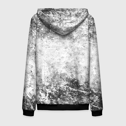Мужская толстовка на молнии Абстракция - серый ветер / 3D-Черный – фото 2