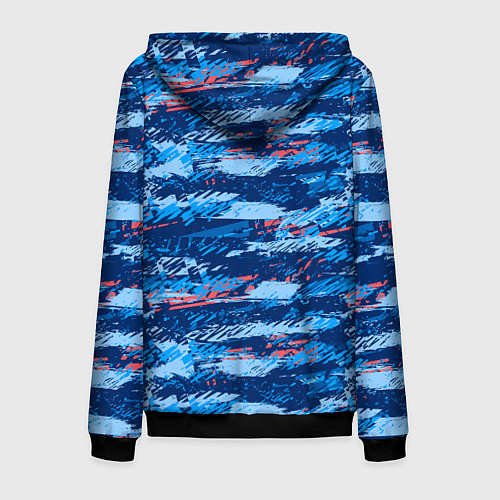 Мужская толстовка на молнии Яркий абстрактный рисунок для спорта / 3D-Черный – фото 2