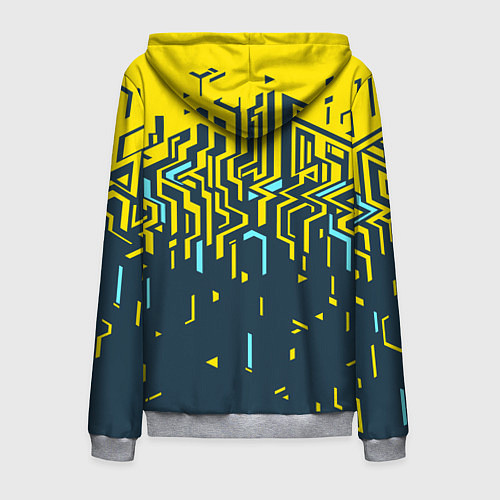 Мужская толстовка на молнии Яркий абстрактный геометрический рисунок для спорт / 3D-Меланж – фото 2