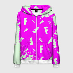 Мужская толстовка на молнии Fortnite pattern pink