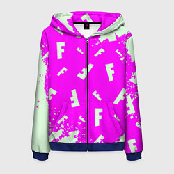 Мужская толстовка на молнии Fortnite pattern pink