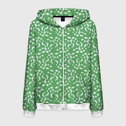 Мужская толстовка на молнии Мозаика на зеленом