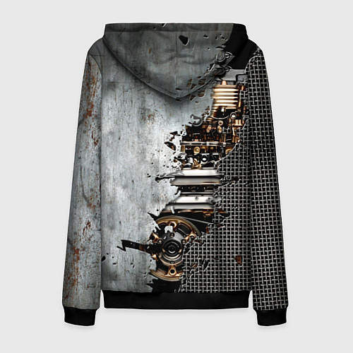 Мужская толстовка на молнии Механик железный / 3D-Черный – фото 2
