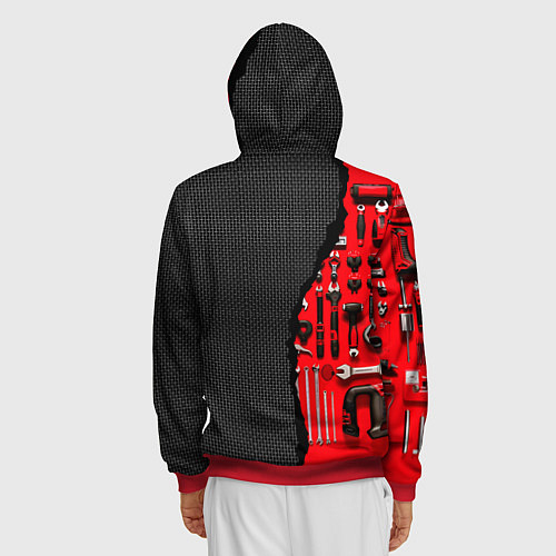 Мужская толстовка на молнии Лучший механик / 3D-Красный – фото 4