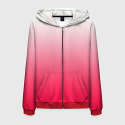 Толстовка 3D на молнии мужская Розовый градиент, цвет: 3D-красный