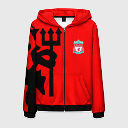 Толстовка 3D на молнии мужская Liverpool fc sport steel, цвет: 3D-черный