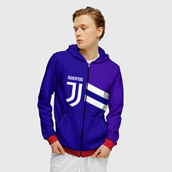 Толстовка 3D на молнии мужская Juventus sport geometry line, цвет: 3D-красный — фото 2