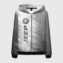 Мужская толстовка на молнии Jeep - white gradient по-вертикали