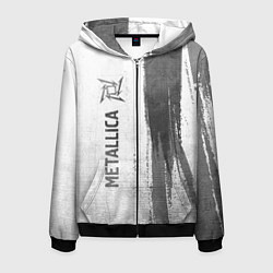Толстовка 3D на молнии мужская Metallica - white gradient по-вертикали, цвет: 3D-черный