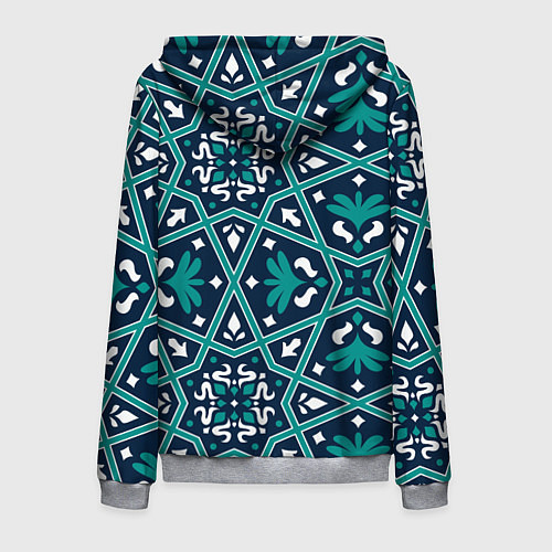 Мужская толстовка на молнии Геометрический узор арабеска / 3D-Меланж – фото 2