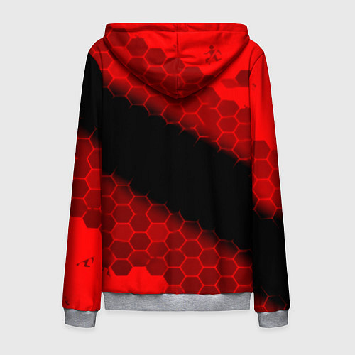 Мужская толстовка на молнии Portal hexagon pattern / 3D-Меланж – фото 2