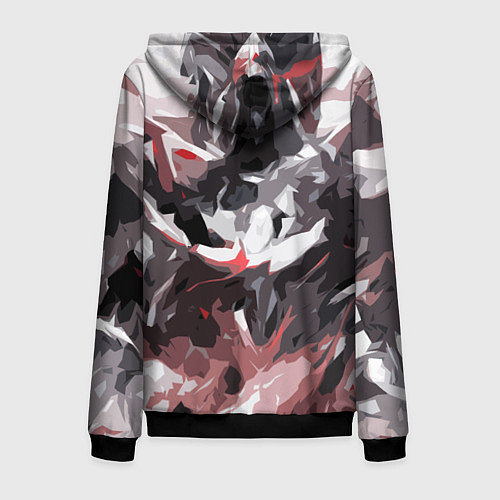 Мужская толстовка на молнии Абстрактный узор черно-серый / 3D-Черный – фото 2