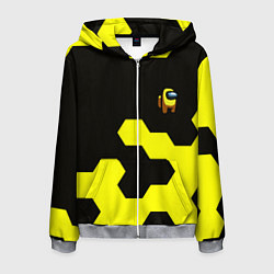 Толстовка 3D на молнии мужская Амонг ас текстура броня, цвет: 3D-меланж