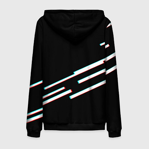 Мужская толстовка на молнии Полосы герб спорт / 3D-Черный – фото 2