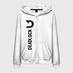 Мужская толстовка на молнии Deadlock glitch на светлом фоне по-вертикали