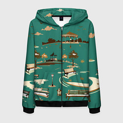 Мужская толстовка на молнии Осенний городской парк