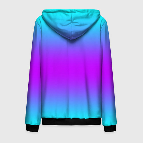 Мужская толстовка на молнии Градиент текстура неоновая / 3D-Черный – фото 2