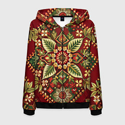 Мужская толстовка на молнии Стиль советского ковра узоры и орнамент