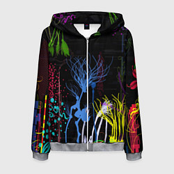 Мужская толстовка на молнии Неоновый сюреализм