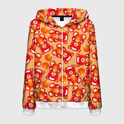 Толстовка 3D на молнии мужская Медовые мишки, цвет: 3D-белый