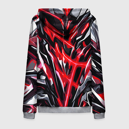 Мужская толстовка на молнии Красная энергетическая абстракция / 3D-Меланж – фото 2