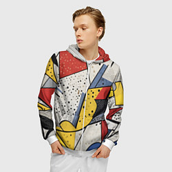 Толстовка 3D на молнии мужская Поп-арт яркая абстракция, цвет: 3D-белый — фото 2