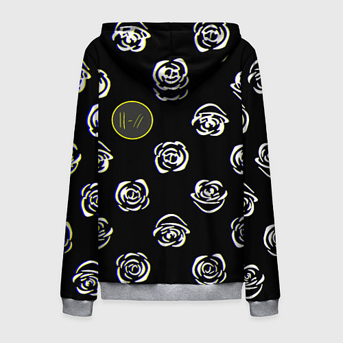 Мужская толстовка на молнии Twenty one pilots rose / 3D-Меланж – фото 2