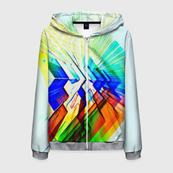 Мужская толстовка на молнии Неоновая абстракция стекло