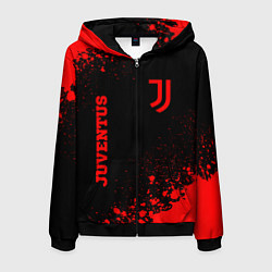 Мужская толстовка на молнии Juventus - red gradient вертикально