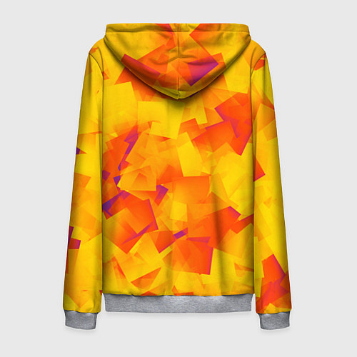 Мужская толстовка на молнии Желтый калейдоскоп / 3D-Меланж – фото 2