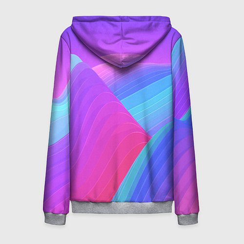 Мужская толстовка на молнии Неоновая геометрия полосы / 3D-Меланж – фото 2