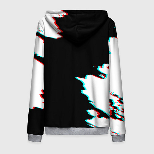 Мужская толстовка на молнии Герб глитч краски / 3D-Меланж – фото 2