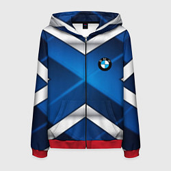 Мужская толстовка на молнии BMW metalic blue abstract