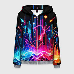 Мужская толстовка на молнии Neon fantasy - ai art