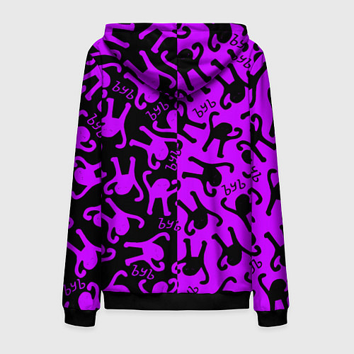 Мужская толстовка на молнии Ъуъ съука mem pattern / 3D-Черный – фото 2