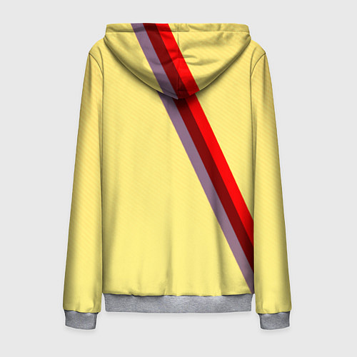 Мужская толстовка на молнии Samurai geometry steel / 3D-Меланж – фото 2