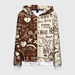 Мужская толстовка на молнии Lil peep retro pattern