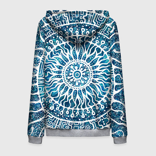 Мужская толстовка на молнии Зимний шаманский бубен / 3D-Меланж – фото 2