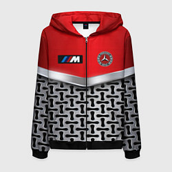 Мужская толстовка на молнии BMW x mercedes texture