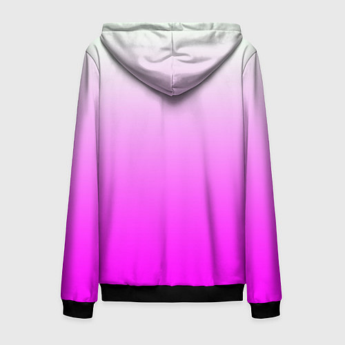 Мужская толстовка на молнии Gradient color pink / 3D-Черный – фото 2