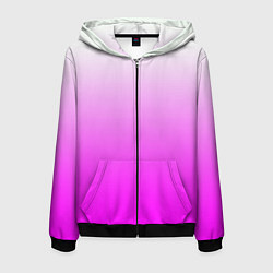 Толстовка 3D на молнии мужская Gradient color pink, цвет: 3D-черный