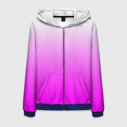 Толстовка 3D на молнии мужская Gradient color pink, цвет: 3D-синий