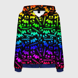 Мужская толстовка на молнии Marshmello neon steel pattern