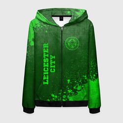 Мужская толстовка на молнии Leicester City - green gradient вертикально