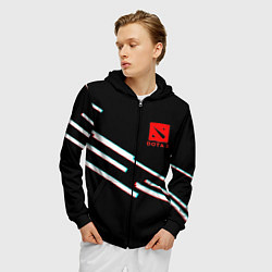 Толстовка 3D на молнии мужская DOTA2 lines, цвет: 3D-черный — фото 2