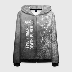Мужская толстовка на молнии Five Finger Death Punch - grey gradient по-вертика