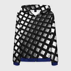 Толстовка 3D на молнии мужская Металлическая текстура авто, цвет: 3D-синий