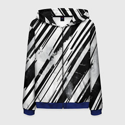 Мужская толстовка на молнии Платиновые и черные полосы