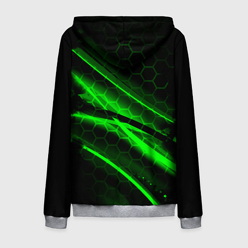 Мужская толстовка на молнии Starcraft 2 кислотные соты линии / 3D-Меланж – фото 2