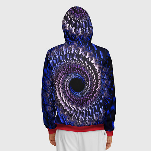 Мужская толстовка на молнии Оптический стиль узор / 3D-Красный – фото 4